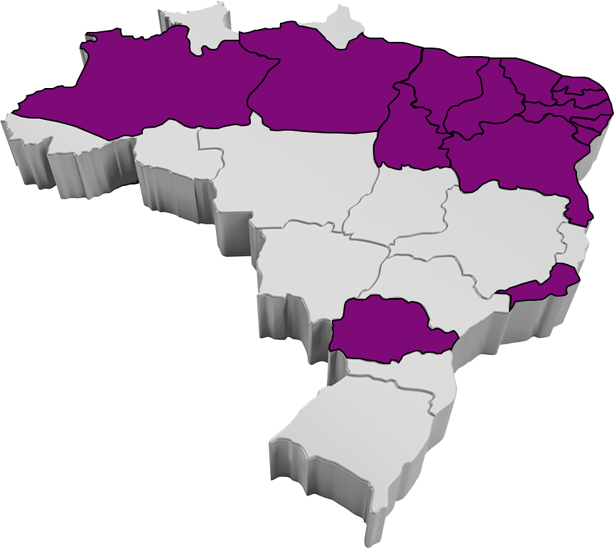 Mapa de cobertura da Liga DOOH